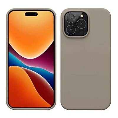 Immagine di kwmobile Cover per Apple iPhone 14 Pro Max Custodia Back Case Caricatore Wireless Antiurto e Flessibile in Silicone TPU stone dust