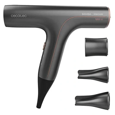 Immagine di Cecotec Asciugacapelli Ionicare 6000 RockStar Soft, a risparmio energetico, 1200 W, motore digitale con ioni reali, protezione estrema, funzione autopulente, silenzioso, include 3 ugelli