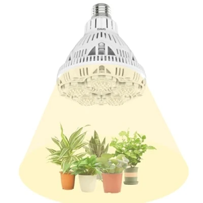 Immagine di SANSI 24W Lampadina per piante LED E27 orticoltura da interno, 300W equivalente a spettro completo la coltivazione di (PPF 40 μmol/s, copertura vegetale 2x3 piedi quadrati)