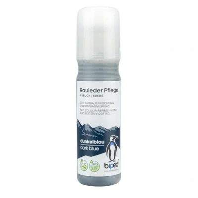 Immagine di biped trattamento pelle scamosciata ravvivare il colore e impregnare velluto nabuk stick con applicatore spugna 75 ml z2790(blu scuro)