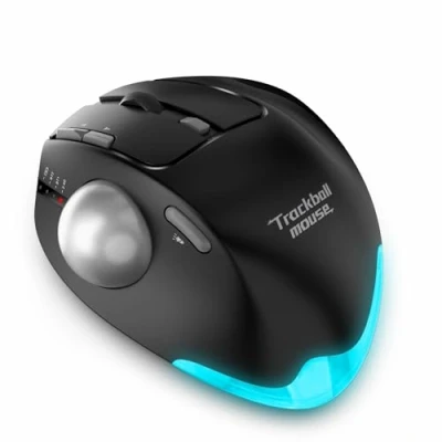Immagine di zelotes Mouse Trackball Wireless,Mouse Bluetooth,4800DPI,8 Pulsanti,Mouse Ergonomico,Ricaricabile,Collegamento di 3 dispositivi,Mouse Senza Fili per PC,Tablets,Laptop
