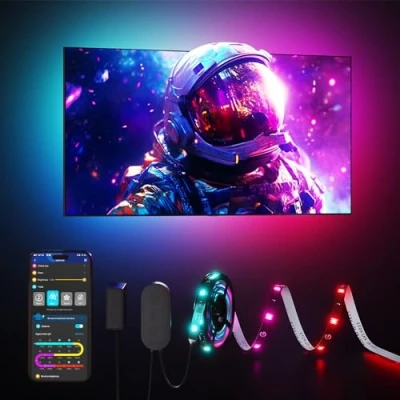 Immagine di Govee TV LED Backlight, Intelligenti RGBIC da 2,4M per 40 50 pollici, Striscia Intelligente con Controllo Bluetooth e Wi Fi, Funziona Alexa Google Assistant, Sincronizzazione Musicale