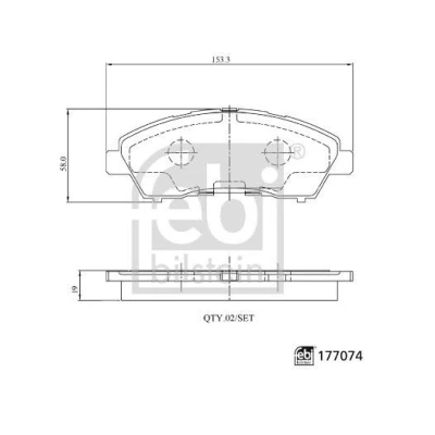Immagine di FEBI BILSTEIN 177074 Kit pastiglie freno Assale anteriore, posteriore con segnalatore acustico usura