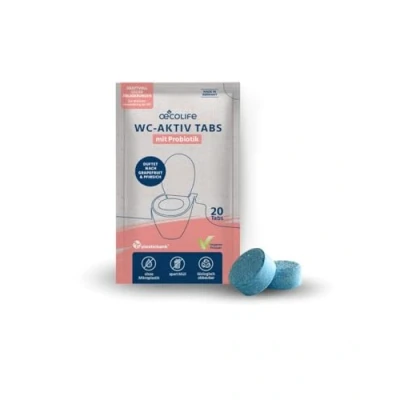 Immagine di oecolife, 20 pastiglie per WC da 4,5 g, sostenibili, completamente solubili in acqua, biodegradabili, senza plastica, pulizia intensa, detergente naturale con probiotico