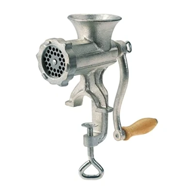 Immagine di Westmark Tritacarne Con disco perforato, imbuti per salsicce e inserto pasta frolla, Supporto a morsetto da tavolo, Dimensione 8, Acciaio fuso stagnato, Argento, 9752260