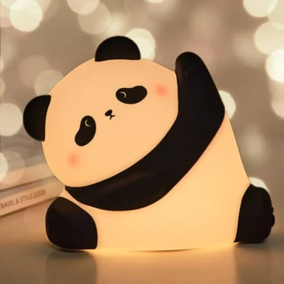 Immagine di GIBOHOM Panda Luce Notturna Bambini, Dimmerabile LED in Silicone Lampada per Bambini Controllo Touch, con 30 Minuti Timer, Ricaricabile Tramite USB, Lucina Notte Regalo Neonati