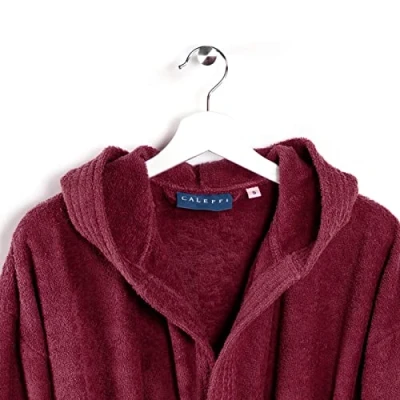 Immagine di Caleffi Minorca Accappatoio con Cappuccio, Cotone , Bordeaux, XXL, 75945