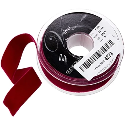 Immagine di Berisfords Nastro di Velluto, Vino, 10.2 x 3.0 cm, 5 unità