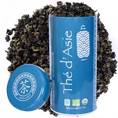 Immagine di Khla Te Oolong Bio 90 g Blu in Foglie Scatola di Metallo Tè Cinese Dimagrante Tea Biologico The Wulong per Dimagrire