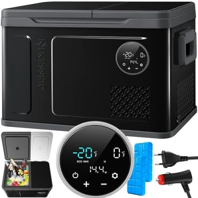 Immagine di KESSER® Compressore Frigorifero Box 2 in 1 Doppia Zona, e Congelatore Elettrico, LED Touch 12/24 V 230 V, Raffreddamento fino a 20 , Nero/Antracite, 31 Litri