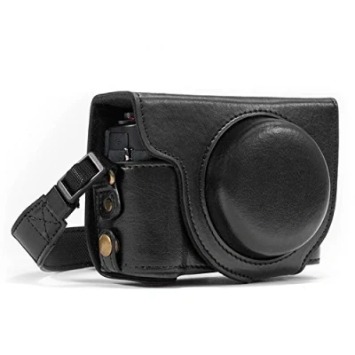 Immagine di Megagear Canon Powershot G7 X Mark Ii Ever Ready Custodia In Finta Pelle Per Fotocamera Con Tracolla Nero Mg975