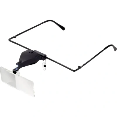 Immagine di TOOLCRAFT TO 5137812 Occhiali dingrandimento con illuminazione LED Ingrandimenti: 1.5 x, 2.5 3.5 x Lente: (L L) 74 mm 35 Trasparente, Bianco