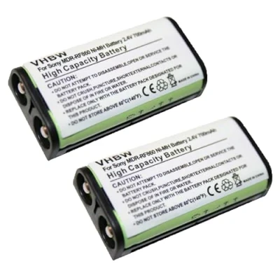 Immagine di vhbw 2x batteria compatibile con Sony MDR RF850RK, RF855, RF855RK, RF855R auricolari cuffie wireless (700mAh, 2,4V, NiMH)
