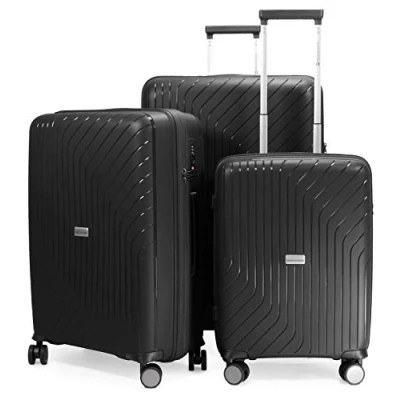 Immagine di Hauptstadtkoffer TXL Trolley da viaggio in 3 misure, polipropilene rigido robusto e leggero, Nero, 3er Kofferset, Set di valigie