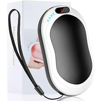 Immagine di Scaldamani Ricaricabile, 10000mAh Elettrico Scaldamani, Riutilizzabile USB Portatile, Schermo Digitale da 40 60C, 3s Scaldini Istantanei, Ottimo per Raynauds, Outdoor, Campeggio