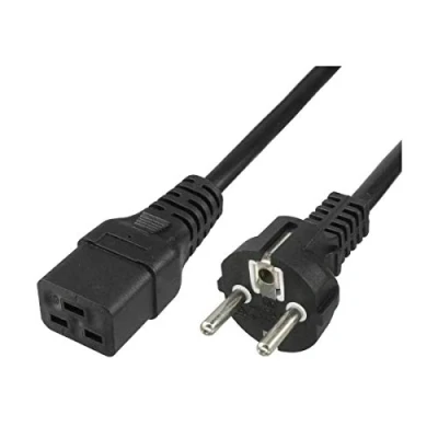 Immagine di Cavo Alimentazione 16A, Spina Schuko a Presa tripolare IEC 320 C19, 1.8 mt, colore Nero per UPS, armadi rack, centro dati