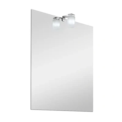Immagine di Inbagno Specchio con Lampada LED 50x70 Reversibile, Completa di Luce a Risparmio energetico, Naturale (Stile 4)