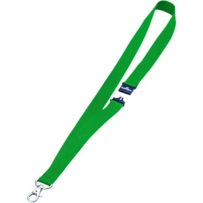 Immagine di Durable 813705 Cordoncino in tessuto, clip per combinazione con i portanome asola, larghezza 20 mm, lunghezza 44 cm, verde, confezione da 10 pezzi