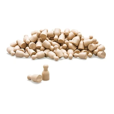 Immagine di Wissner® imparare attivamente Set di 100 personaggi/coni halma in colore naturale 24 x 12 mm RE Wood®