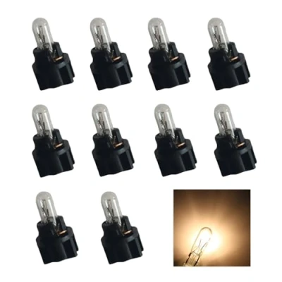 Immagine di YOUNLEN 10 pezzi lampada portalampada in vetro T5 12V 1,2W di segnalazione alogena per auto con nero.