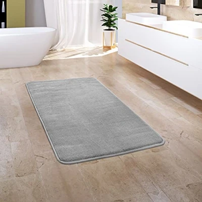 Immagine di Paco Home Tappeto Bagno Tappetino da Doccia Morbido Memory Foam Effetto 3D Lavabile, Dimensione:65x120 cm, Colore:Grigio 3