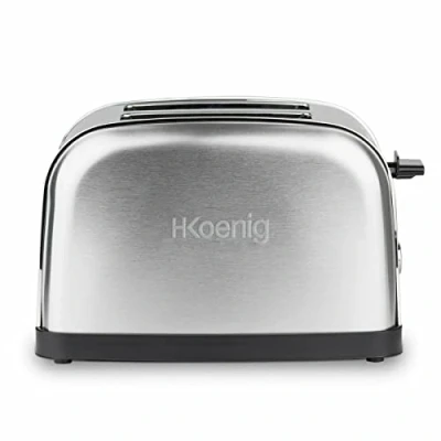 Immagine di H.Koenig Tostapane Grill in acciao Inox 2 Fette TOS7 Ampie Fessure, 6 Livelli di Doratura, Scongelamento, Tostatura rapida e uniforme , Facile Pulizia, 850 W