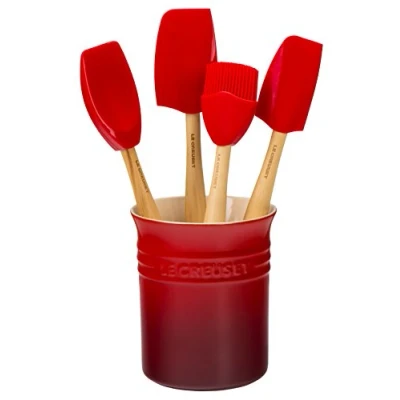 Immagine di Le Creuset Classic Contenitore Spatole,1.1 L, Set di 4 Spatole da Cucina, Confezione Regalo, Ciliegia, 91057001060000