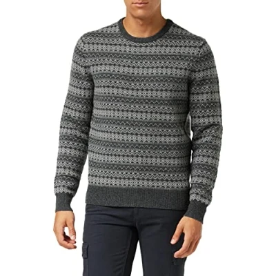 Immagine di Hackett London MONOCHROM FAIRISL CRW, Maglione, Uomo, Nero/Grigio (Charcoal), L