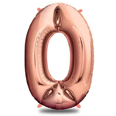 Immagine di envami® Palloncini Compleanno 0 Oro Rosa 101 CM Palloncino Numero Numeri Gonfiabili Decorazioni Vola con l&#039;Elio