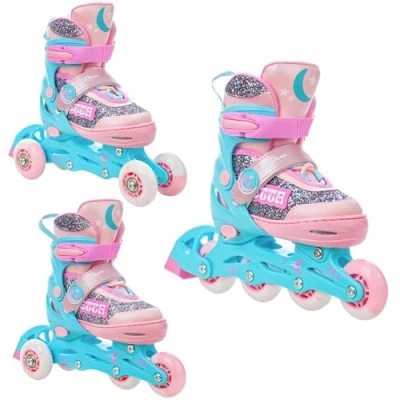 Immagine di Raven Pattini in linea 3 1 per bambini, Triskates Etta regolabili con LED (30 33 (18,5 20,5 cm)