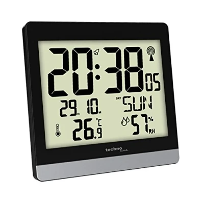 Immagine di Technoline WS 8014 Digital wall clock Rettangolo Nero, Argento orologio da parete