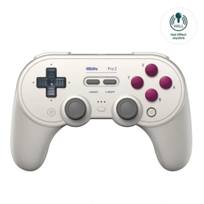 Immagine di 8Bitdo Pro 2 Bluetooth Controller for Switch, Hall Effect Joystick Update, Wireless Gaming PC, Android, and Steam Deck &amp; Apple (G Classic Edition)