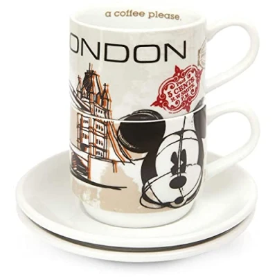 Immagine di Egan PWM02I/LO Set Tazze Caffe, Modello in The City Londra, Porcellana, Multicolore, 2 unità (Confezione da 1)