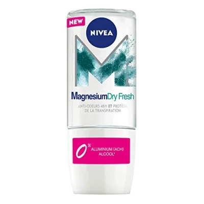 Immagine di NIVEA MAGNESIUM DRY FRESH Deodorante a sfera da donna (1 x 50 ml), antitraspirante senza sali di alluminio, roll on, sensazione freschezza 48 ore