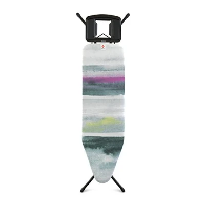 Immagine di Brabantia Asse da Stiro B Per Ferro a Vapore Con portacaldaia solid Regolabile in altezza Robusto quattro gambe la mano sinistra e destra Pieghevole Morning Breeze 124x38 cm