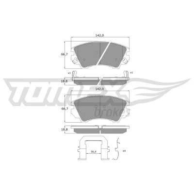 Immagine di TOMEX brakes TX 16 34 Kit pastiglie freno Assale anteriore con segnalatore acustico usura accessori OPEL: Insignia A Sports Tourer