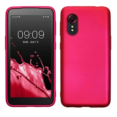 Immagine di kwmobile Custodia Compatibile con Samsung Galaxy Xcover 5 Cover Back Case Morbida Protezione in Silicone TPU Effetto metallizzato rosa