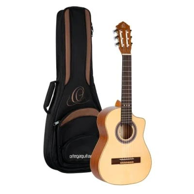 Immagine di Ortega Guitars Chitarra Concerto Requinto Series corpo profondo include Gig Bag abete Engelmann massello / sapele (RQ38)