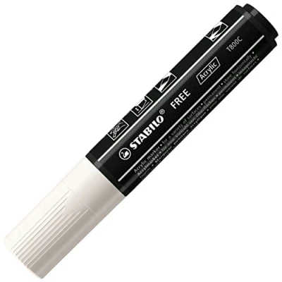 Immagine di Marker acrilico STABILO FREE Acrylic T800C Punta a scalpello 4 10mm 1 Bianco