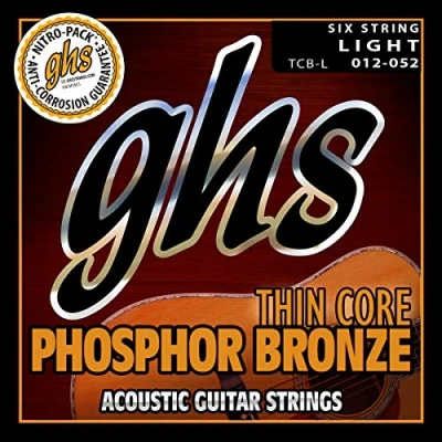 Immagine di GHS™ Strings »THIN CORE Phosphor Bronze TCB L ACOUSTIC GUITAR« Corde per Chitarra Acustica Light: 012 052