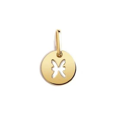 Immagine di SINGULARU Charm Mini Medaglione Zodiaco Acquario Ciondolo in argento 925 con finitura placcata oro 18Kt abbinabile alla collana Gioielli da donna