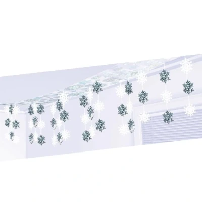 Immagine di Amscan, decorazione per soffitto a forma di fiocco neve, 3,65 m x 30,5 cm, 1 pezzo