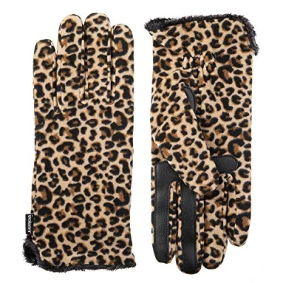 Immagine di Isotoner Guanti in Pile Elasticizzato con Fodera Microluxe e Tecnologia Smart Touch Freddo, Leopardo Smartdri, Etichettalia Unica Donna