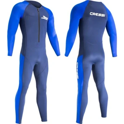 Immagine di Cressi Wahoo Man Monopiece Wetsuit Light Blue 2mm L/4, Muta Monopezzo Uomo Realizzata in Neoprene Premium 1.5/2mm e Elastan, Perfetta per attività Acquatiche Varie, Blu/Blu Chiaro