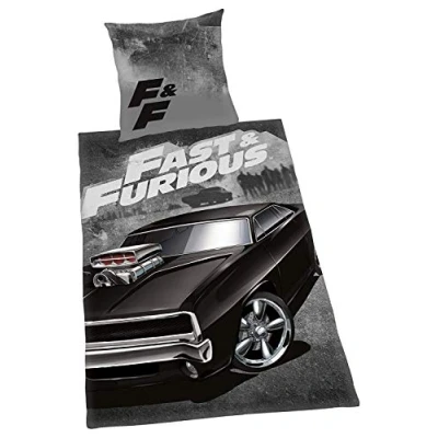 Immagine di Herding FAST &amp; FURIOUS Set di Biancheria da Letto Reversibile, Copripiumino 135 x 200 cm, Federa 80 Cotone Renforcé