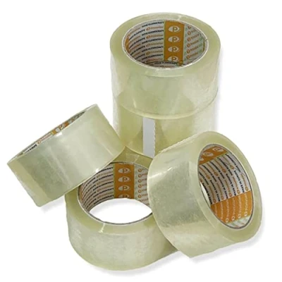 Immagine di Printation Set di 6 nastri da imballaggio trasparenti 50 mm nastro resistente, antistrappo e silenzioso per pacchi rotoli adesivo 66 m ciascuno (6)
