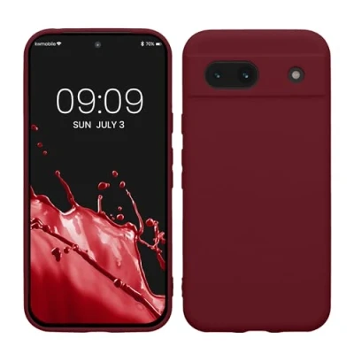 Immagine di kwmobile Custodia Compatibile con Google Pixel 8a Cover Back Case per Smartphone in Silicone TPU Protezione Gommata viola bordeaux