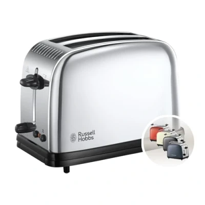 Immagine di Russell Hobbs Tostapane 2 Fette Acciaio Inox Lucidato; Fessure per toast extra large; 6 livelli di doratura; Funzione scongelamento, tecnologia rapido, 1670 W, Victory 23311 56