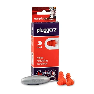 Immagine di Pluggerz Earplugs Road 2 paia (S/M M/L) Morbidi e comodi Filtrati 23 dB Vento/Rumore Guida di moto cabriolet