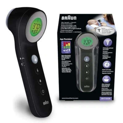 Immagine di Braun Sensian 7 Termometro frontale senza contatto , Tecnologia Age Precision 3 in 1 Display digitale con codifica a colori Adatto neonati e bambini Marchio #1 tra i dottori 1BNT400